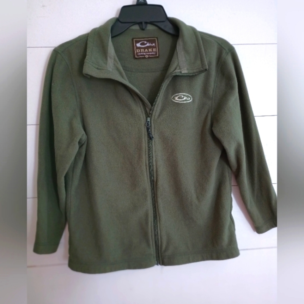 Drake youth fleece jacket size 10 green